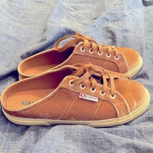 Superga backless crushed velvet sneakers size 7.5